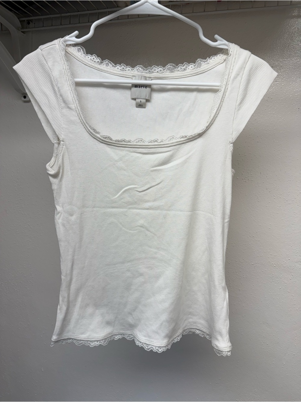 Maeve Ribbed Cap-Sleeve Top - Picture 6 of 6